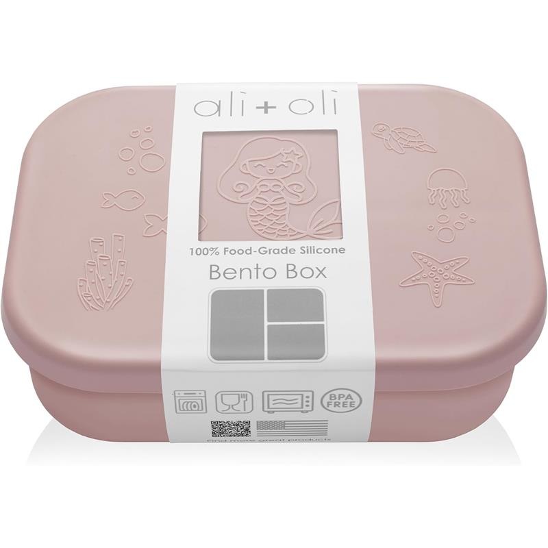 Ali + Oli – Reusable Silicone Bento Box – 3 Compartments – Spill-Proof (Mermaid)
