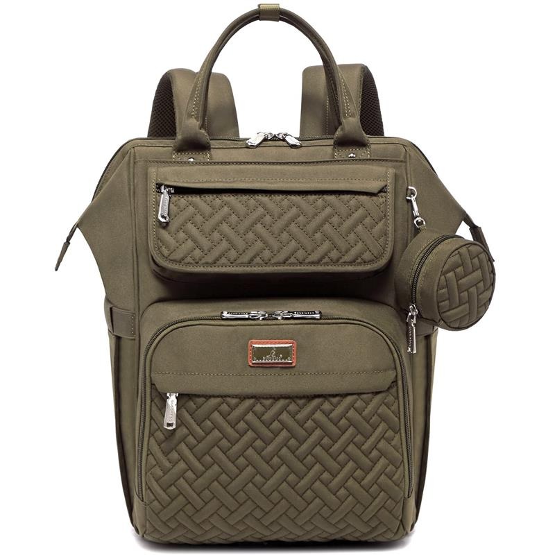 BabbleRoo – Diaper Bag, Army Green, Laptop Backpack