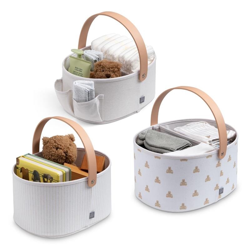 Delta – 3-Pack Nested Fabric Storage Bins With Handles Tan