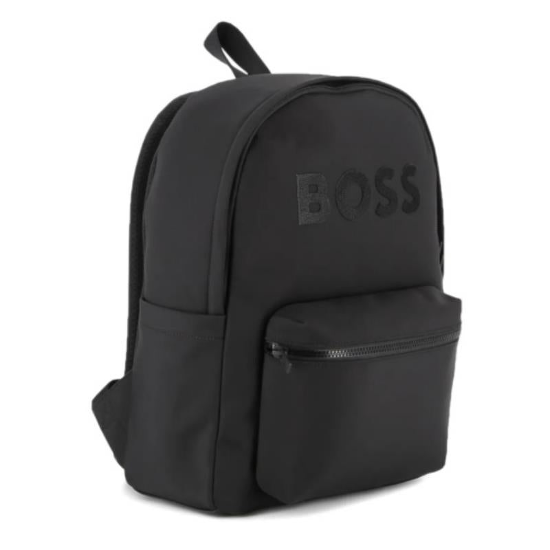 Hugo Boss Baby – Embossed Logo Backpack, Black