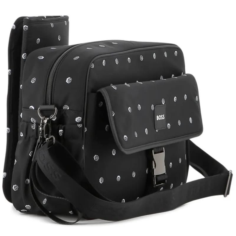 Hugo Boss Baby – Monogram-Print Changing Bag, Black