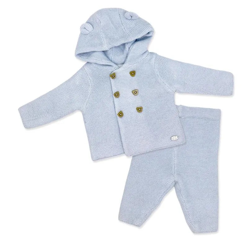 Rose Textiles – 2Pk Baby Boys Hooded Knit Set, Baby Blue