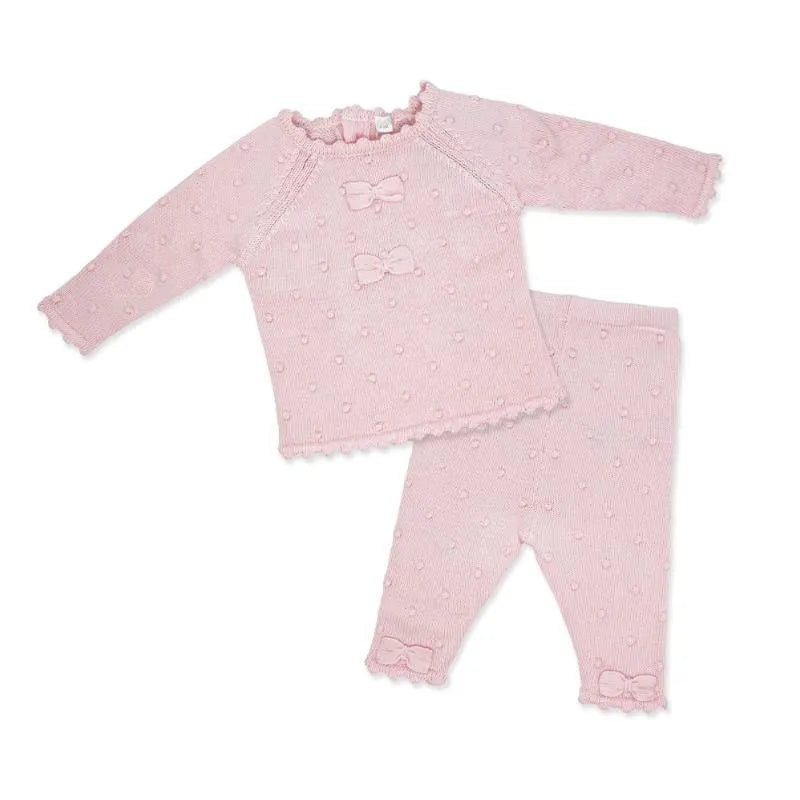Rose Textiles – 2Pk Baby Girls Knit Bow Set, Pink