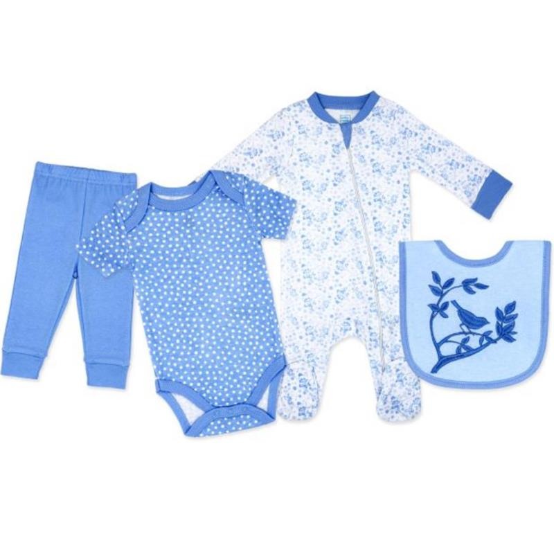 Rose Textiles – 4Pk Baby Girl Blue Bluebird Set