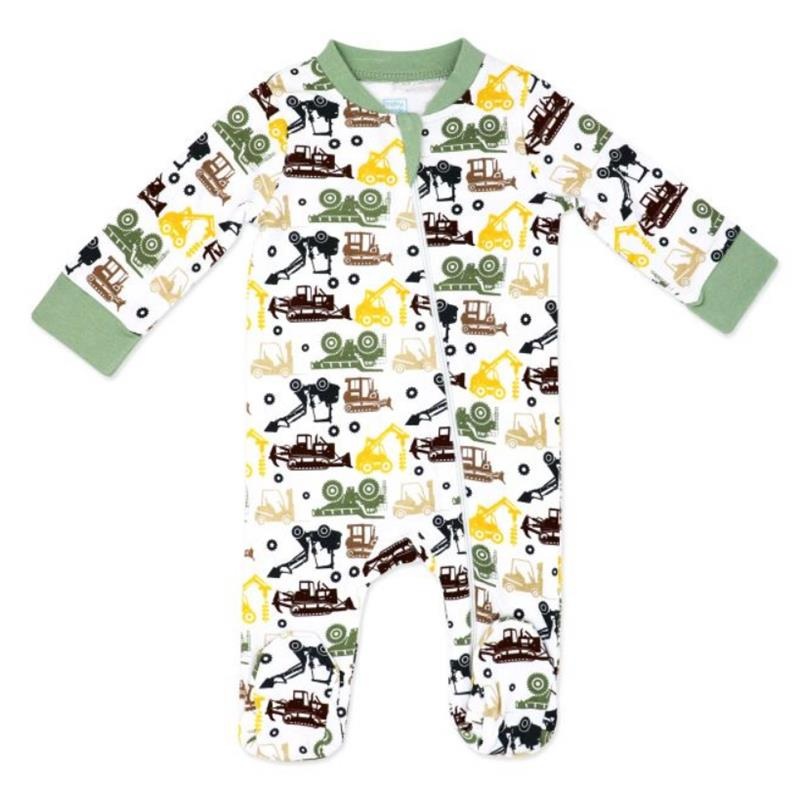 Rose Textiles – Baby Boy Interlock Coverall, Sage Dirt Magnet
