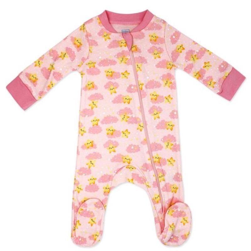 Rose Textiles – Baby Girl Interlock Coverall, Pink Lets Hug