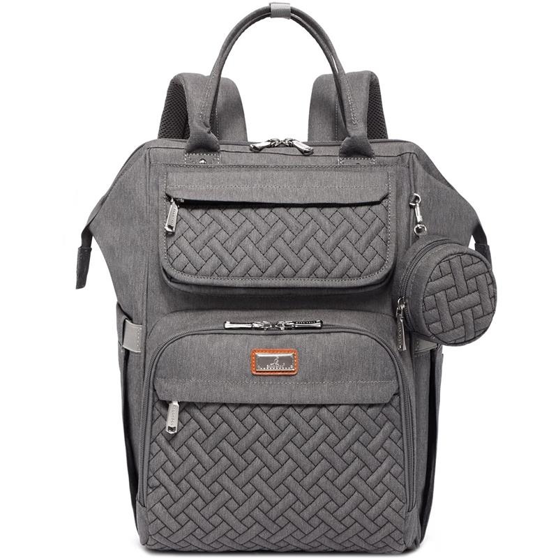 BabbleRoo – Diaper Bag Backpack Bag for Moms Dads (Dark Gray)