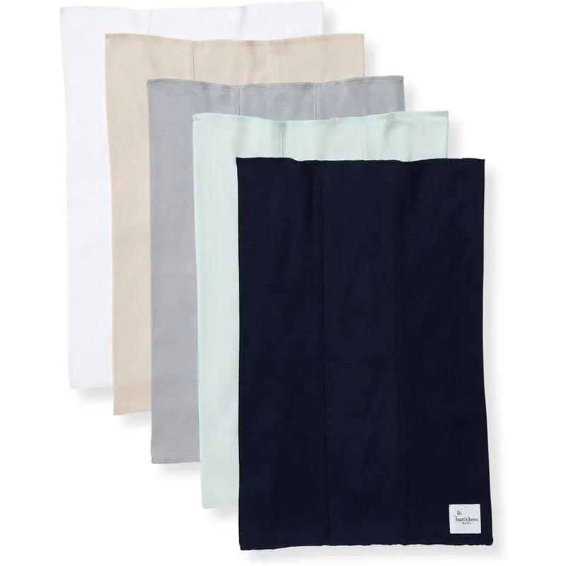Burts Bees – Set Of 5 Solid Burp Cloths, Midnight