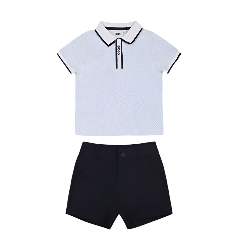 Hugo Boss Baby – Set Polo + Shorts Set, Pale Blue