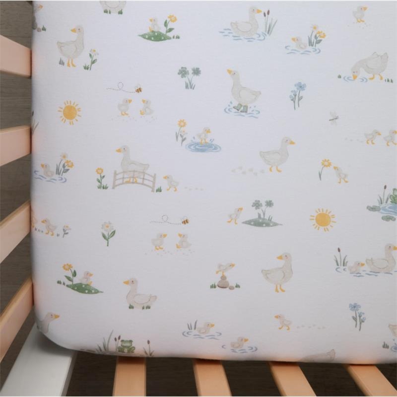 Living Textiles – Cotton Jersey Fitted Sheet, Goosey Goosey