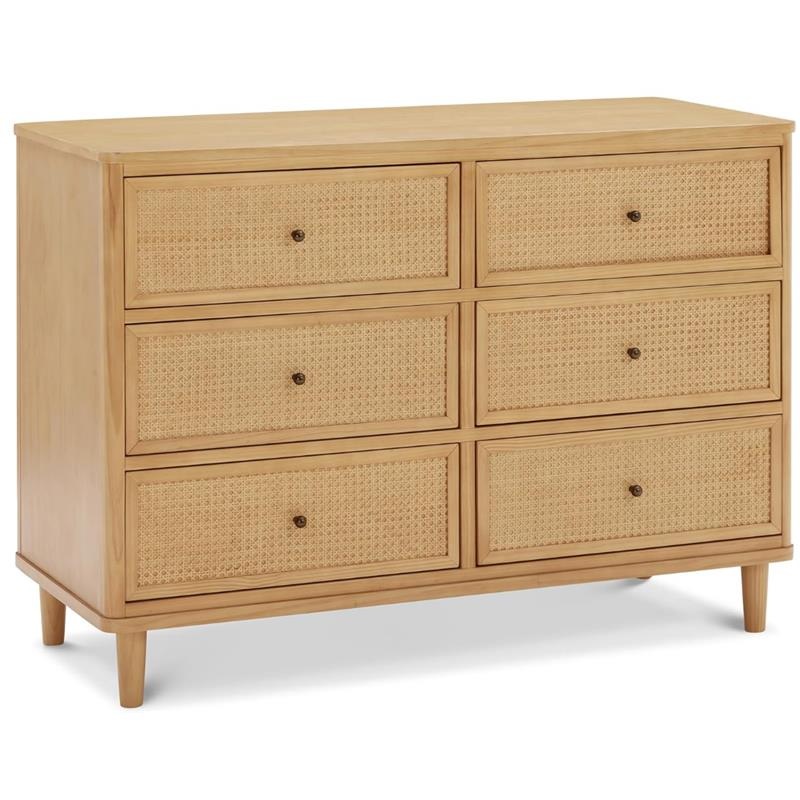 Million Dollar Baby – Namesake Marin with Cane 6 Drawer Dresser in Honey and Honey Cane