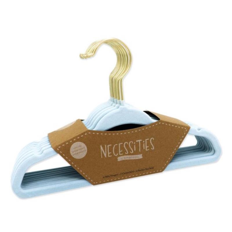 Rose Textiles – 10Pk Hangers With Gold Hook Blue