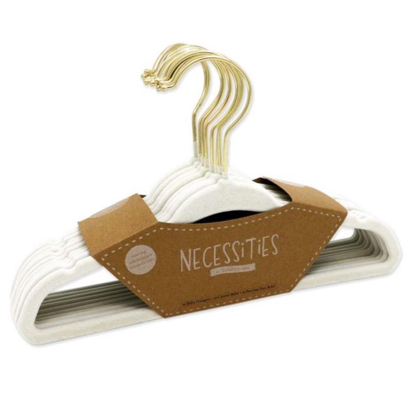 Rose Textiles – 10Pk Hangers With Gold Hook Ivory