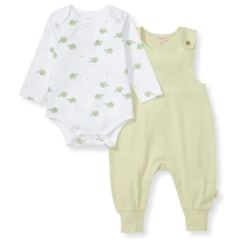 Burts Bees – Baby Boy Tortoise Jumpsuit & Bodysuit Set, Mint Tea