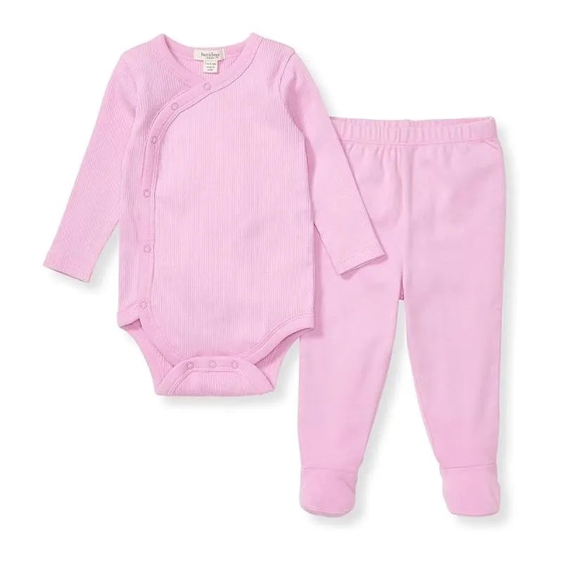 Burts Bees – Baby Girl Wrap Front Bodysuit Set, Crocus