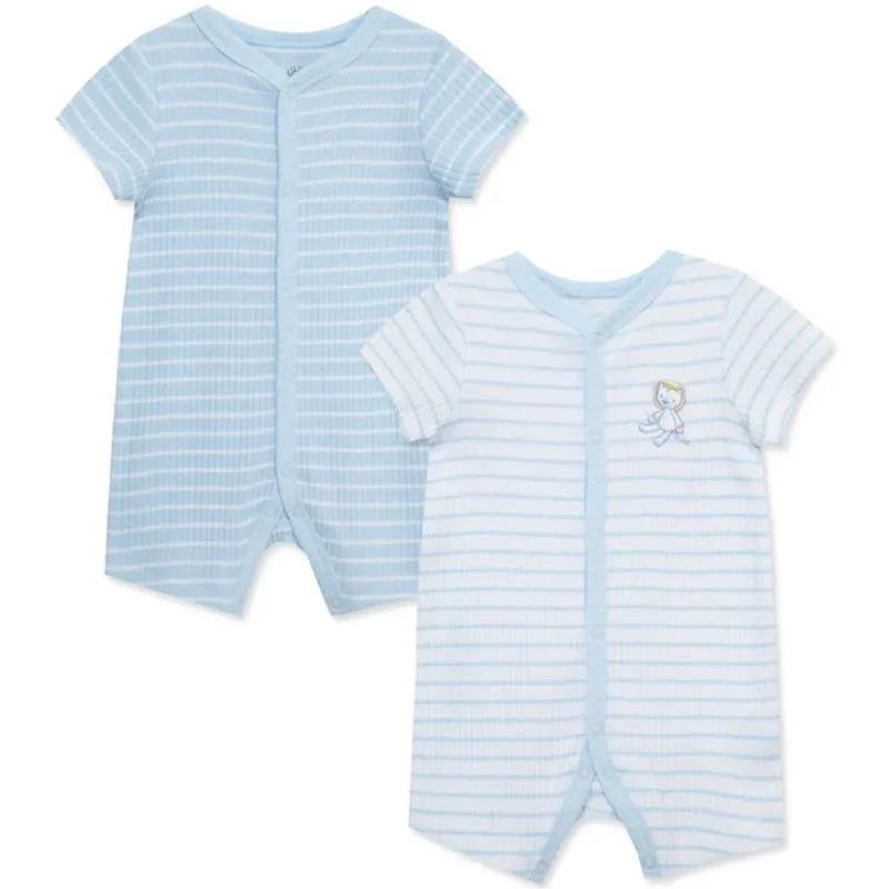 Little Me – 2Pk Safari Baby Boy Romper Blue
