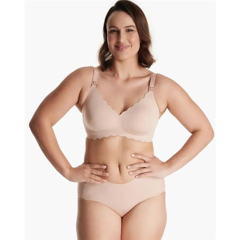 Momcozy – Yn46 Seamless Floral Push Up Nursing Bra-Oyster Pink, Xl