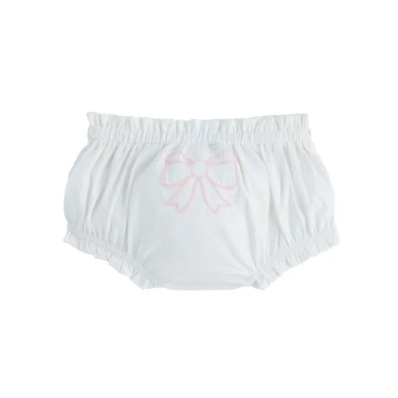 Mud Pie – Baby Girl Ivory Boucle Bow Diaper Cover