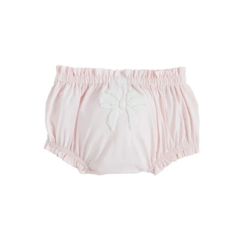Mud Pie – Pink Boucle Bow Diaper Cover