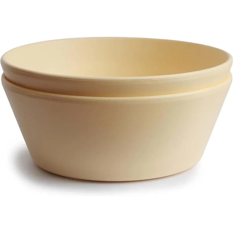 Mushie – Round Bowl Dinnerware Set, Pale Daffodil