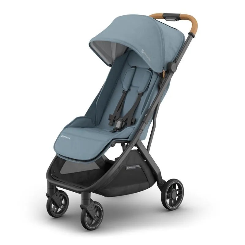 Uppababy – Minu V3 Compact Stroller, Dillan (Stone Blue/Carbon Frame/Sand Leather)