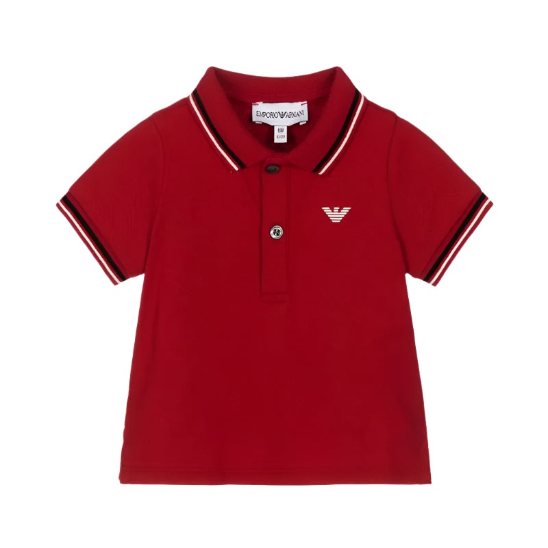 Armani Baby – Boy Essential Short Sleeve Polo, Red