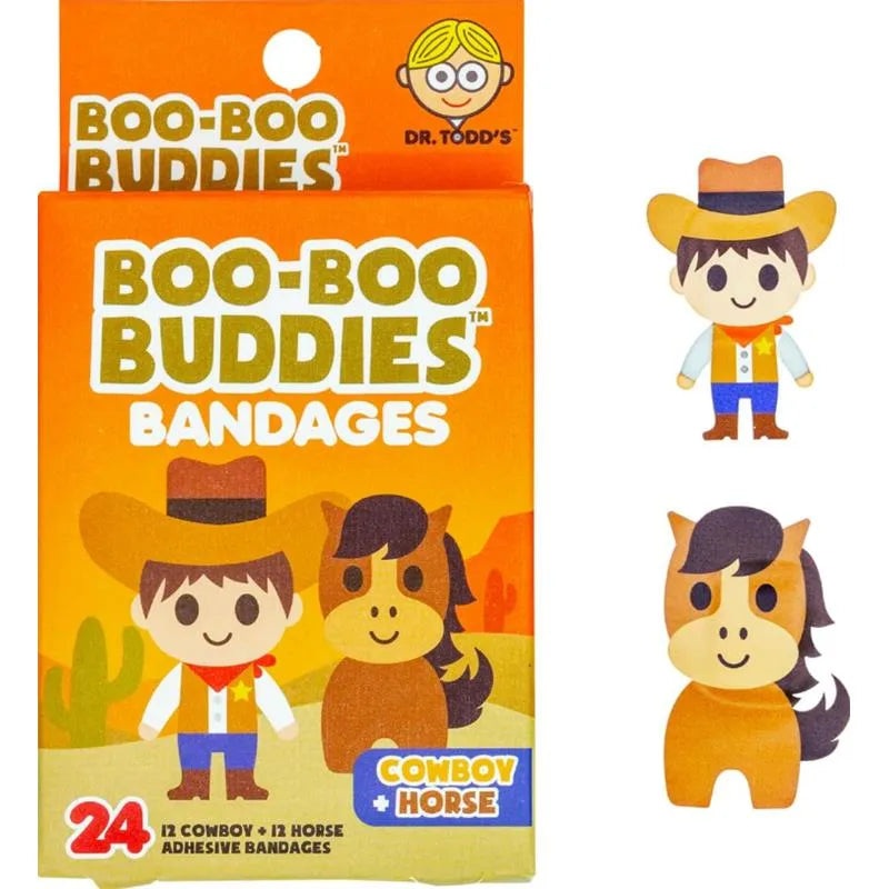 Boo Boo Buddies – Kids Adhesive Bandages, Cowboy + Horse