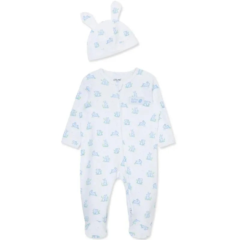 Little Me – Baby Boy Blue Bunny Footie & Hat