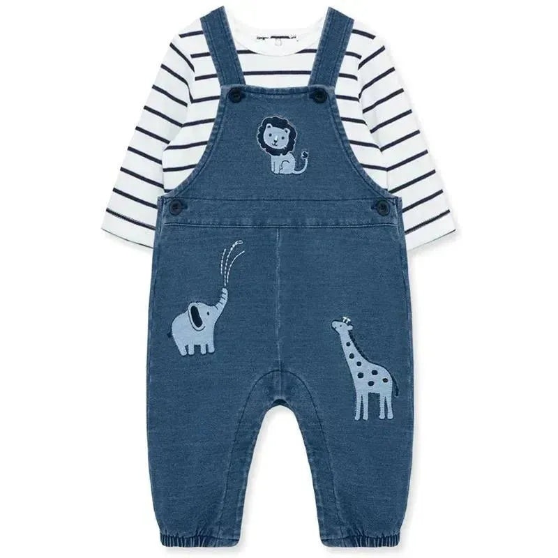 Little Me – Baby Boy Safari Cotton Blend Overall Set