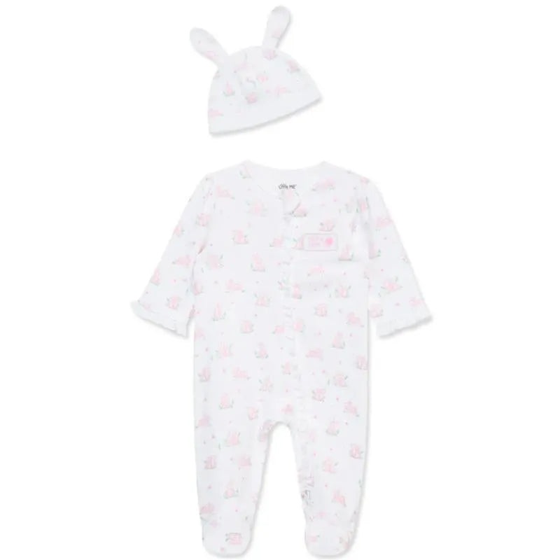 Little Me – Baby Girl Pink Bunny Footie & Hat