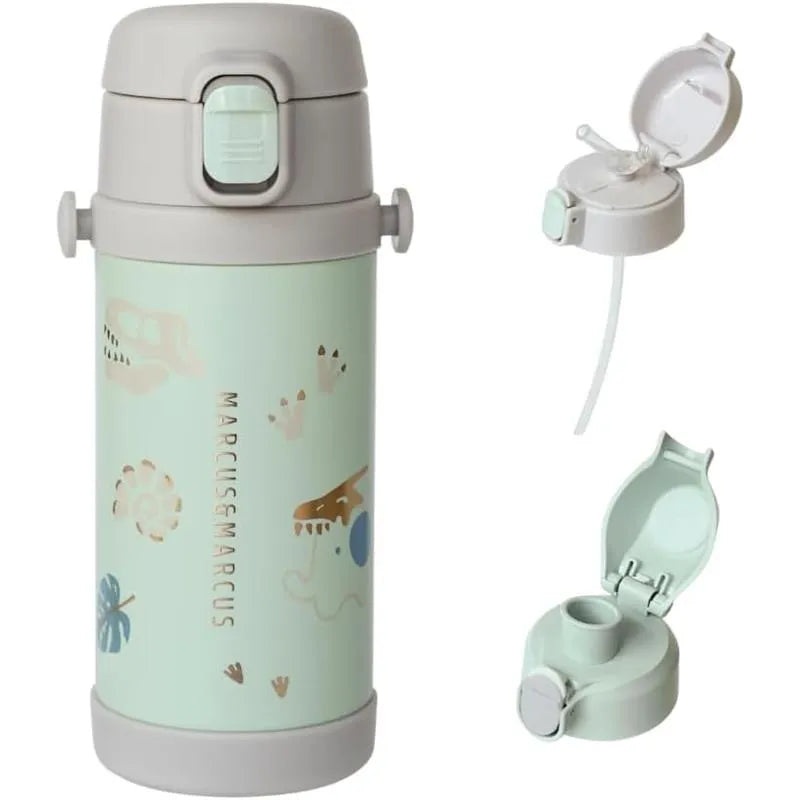 Marcus & Marcus – Straw & Spout Insulated Water Bottle, Olive Green