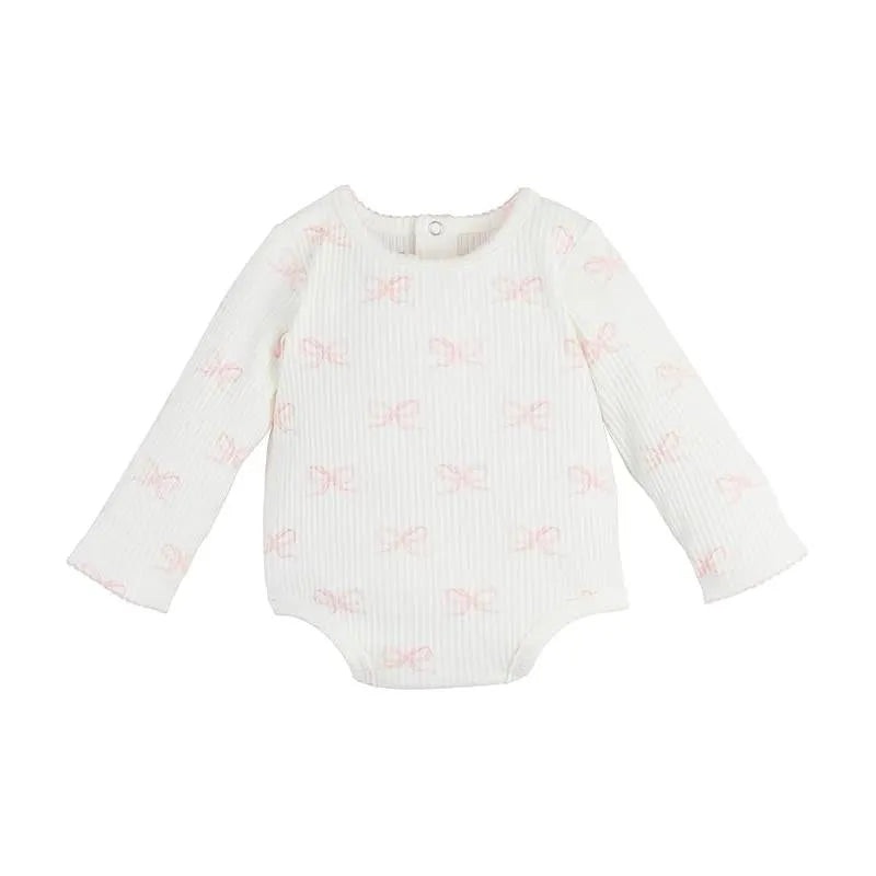 Mud Pie – Baby Girl Bow Print Crawler