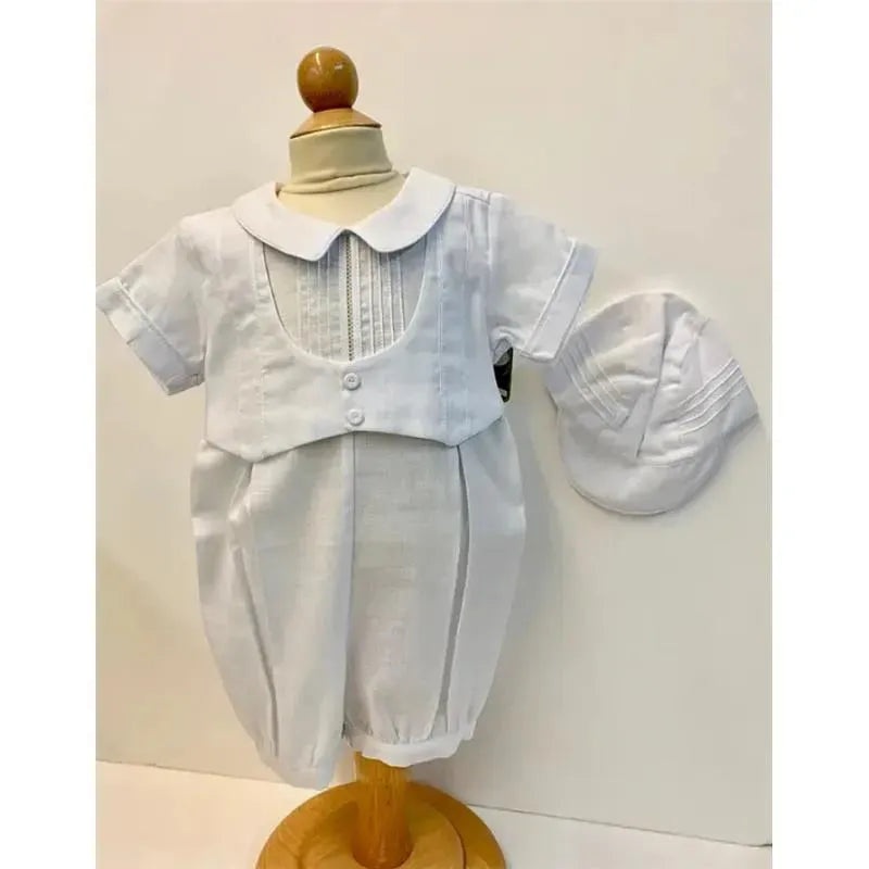 Will’ Beth – Romper Hat Set, White