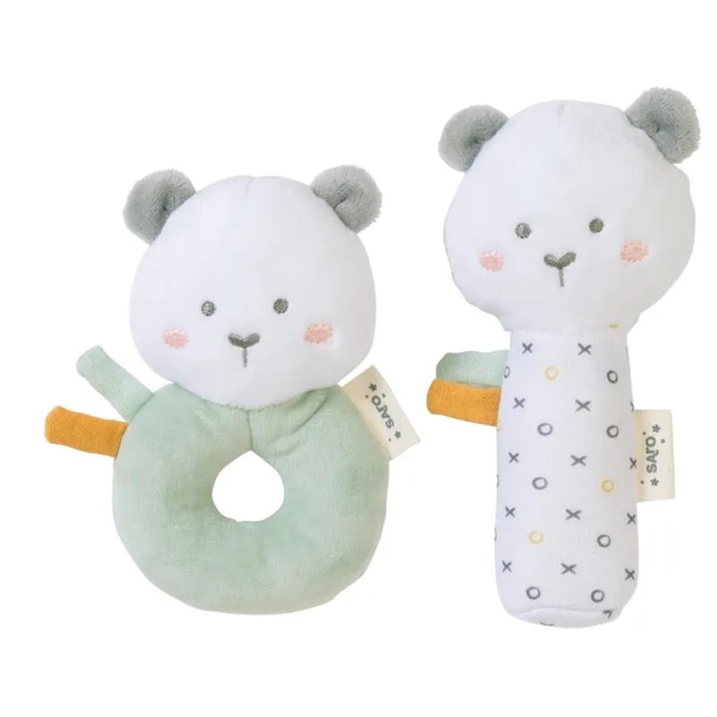 Kalencom – Sweet & Fun Rattle Ring + Squeaker, Hunter Mint (Set Of 2)
