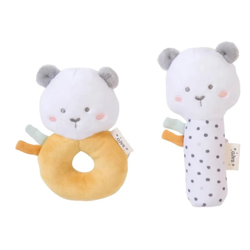 Kalencom – Sweet & Fun Rattle Ring + Squeaker, Mustard (Set Of 2)