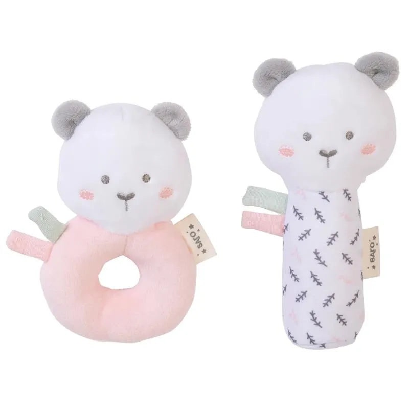 Kalencom – Sweet & Fun Rattle Ring + Squeaker (Set Of 2), Nude Pink