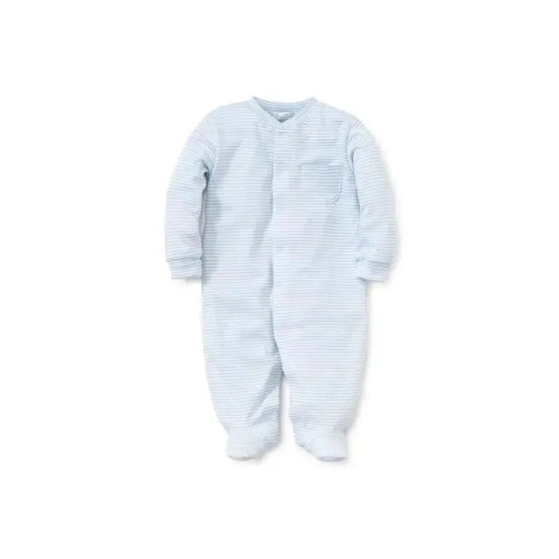 Kissy Kissy – Baby Boy Stripes Footie, Light Blue