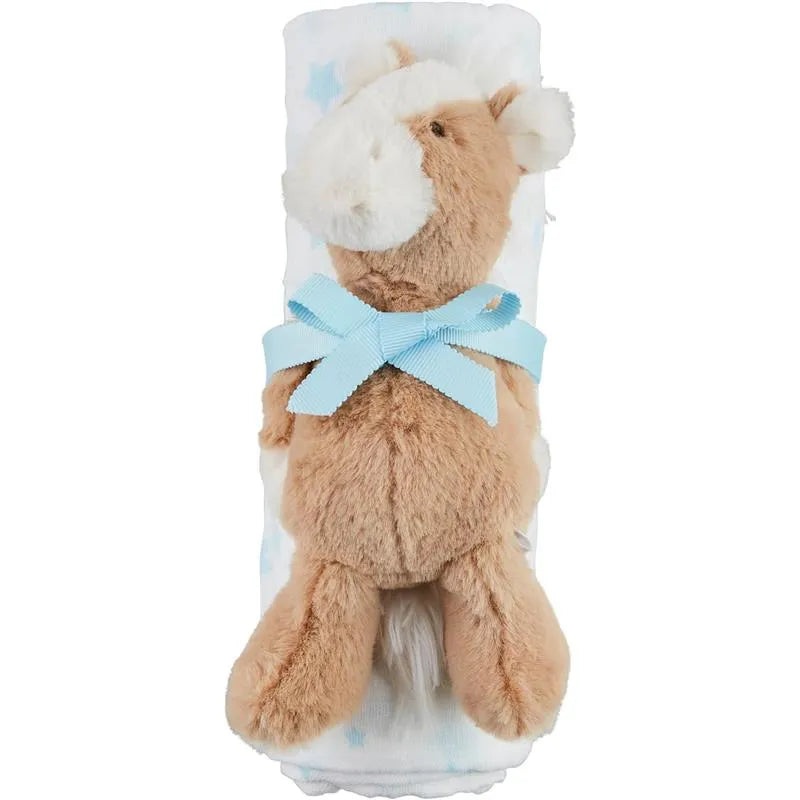Mud Pie – Baby Boy Blue Star Swaddle & Rattle Set