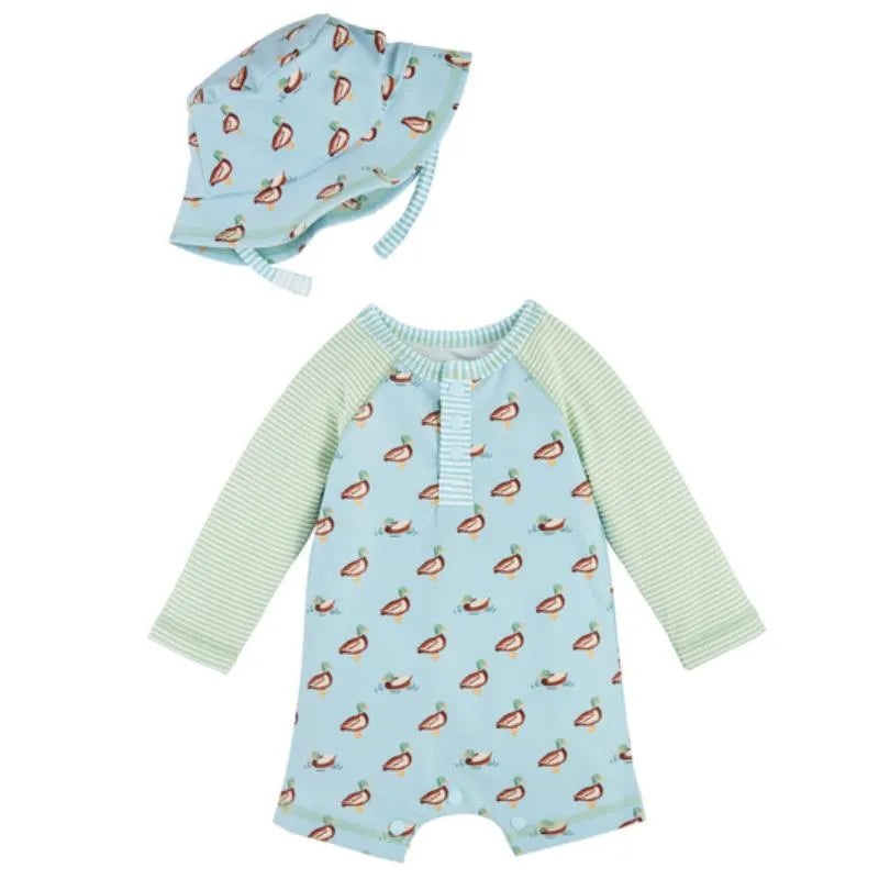 Mud Pie – Baby Boy Duck Rashguard One-Piece & Hat Sets
