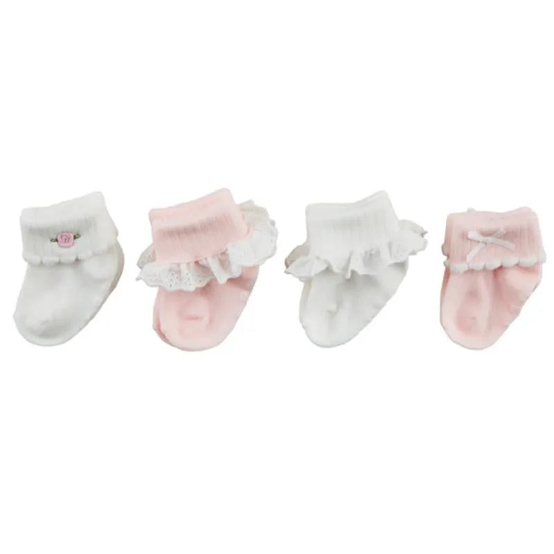 Mud Pie – Baby Girl Pink Baby Sock Set 0/6M