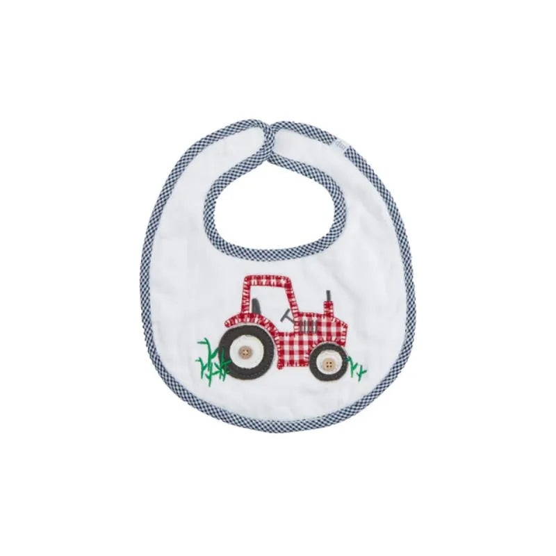 Mud Pie – Baby Unisex Red Tractor Bib