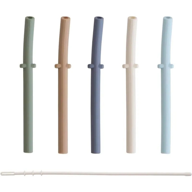 Mushie – Silicone Replacement Straws, Forest