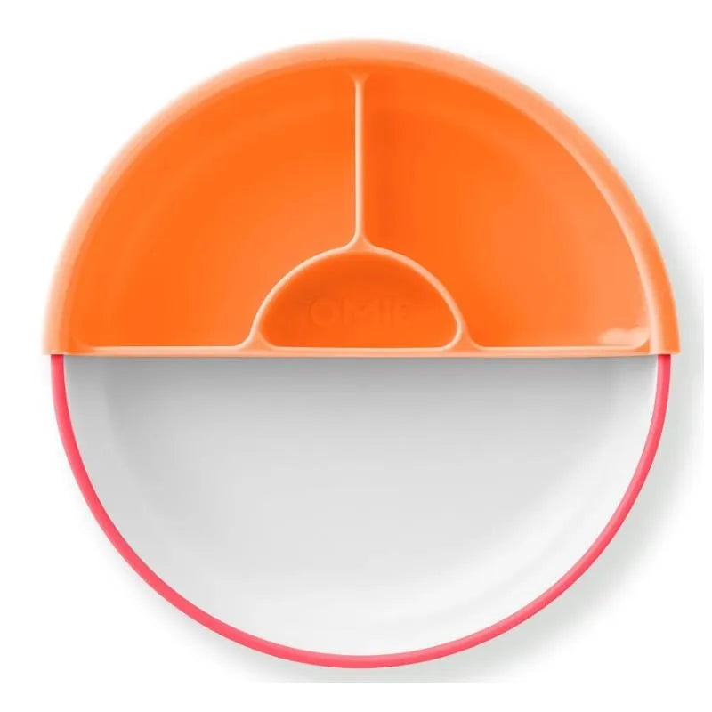 Omie – Toddler Plate With Divider, Pink | 1 plate