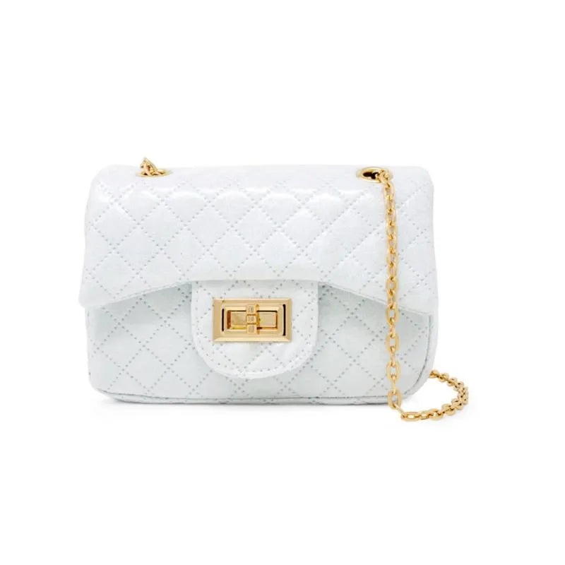 Tiny Treats – Classic Quilted Flower Pearl Handbag Gold