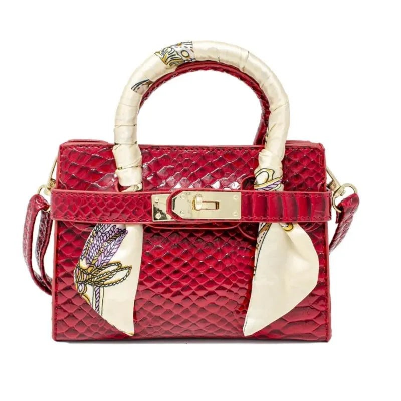 Tiny Treats – Crocodile Scarf Handbag, Red