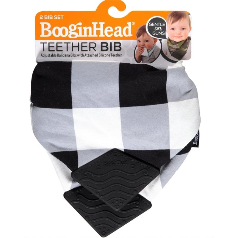 BooginHead – Bandana Teether & Pacigrip Bib 2Pk, Buffalo Check
