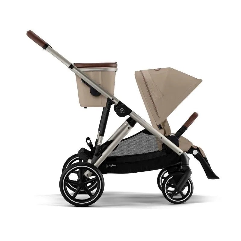 Cybex – Gazelle S 2 Single-to-Double Stroller, Taupe Frame/Almond Beige