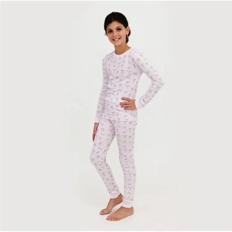 Noomie – Baby Girl Bows Long Sleeve Pajama Set