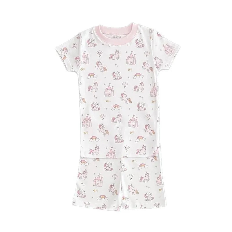Noomie – Baby Girl Unicorn World Short Sleeve Pajama Set