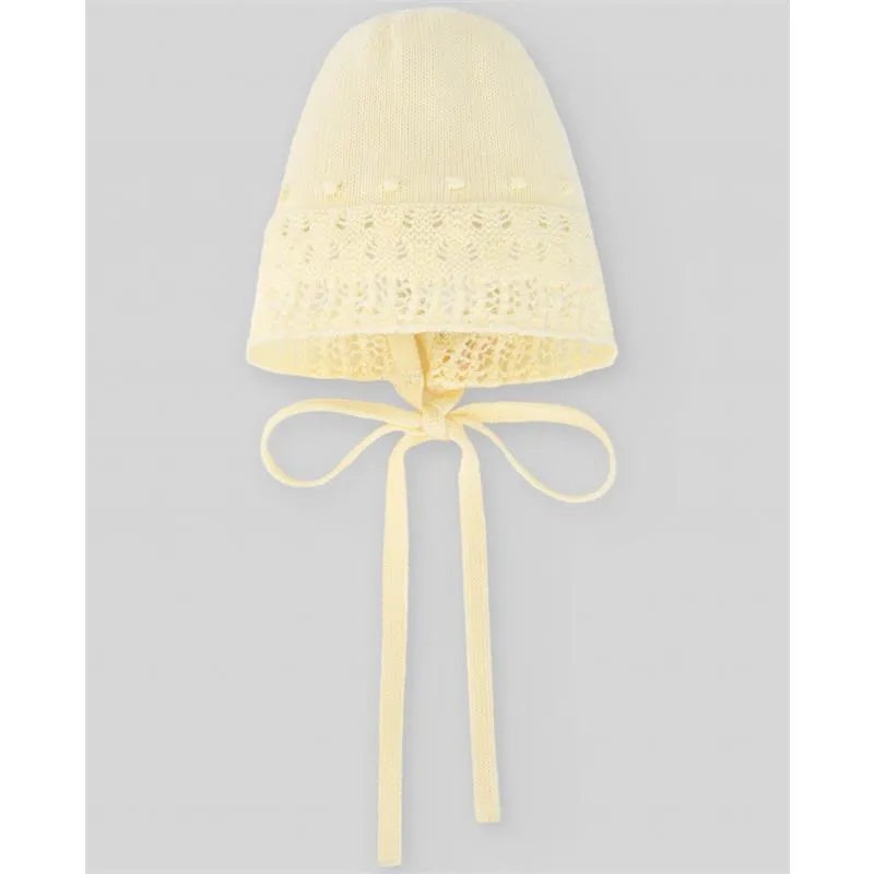 Paz Rodriguez – Baby Girl Knit Newborn Bonnet Bico, Chalk Pink